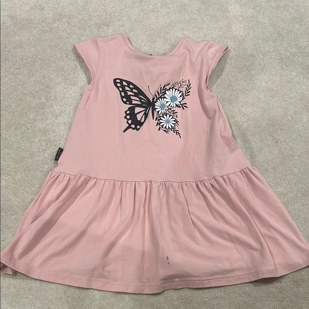 Pink Butterfly Kids Dress